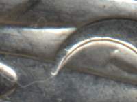 Section of 20 cent piece
