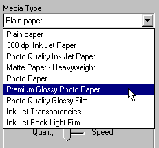 Media type selection