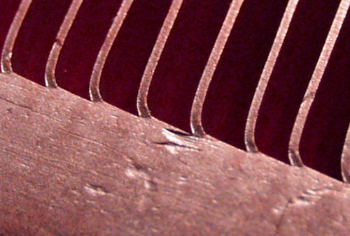 Skived heat sink detail