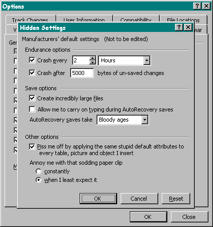 Microsoft Word hidden options