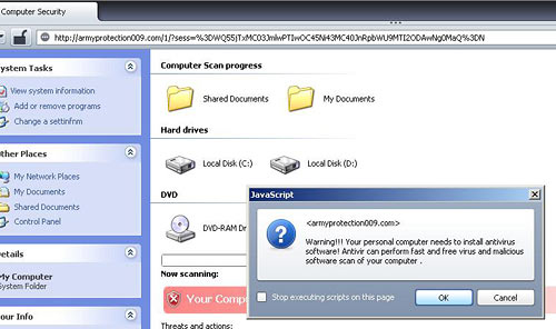 Fake antivirus site