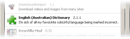 Australian English dictionary add-on for Firefox