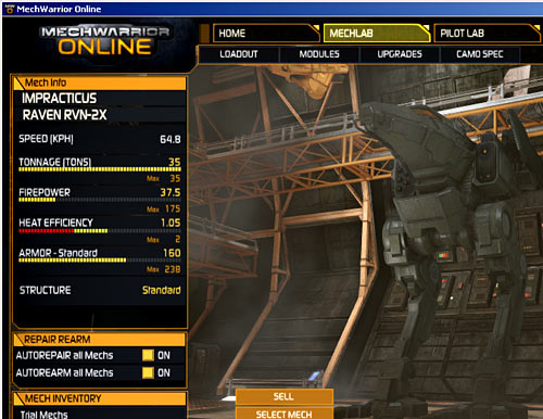 MWO 'Mech customisation