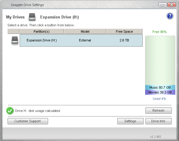 Seagate Drive Settings