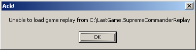 Supreme Commander replay error
