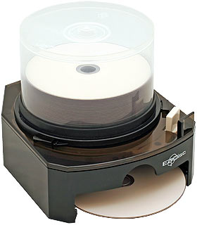 EZ-Disc CD/DVD dispenser with discs