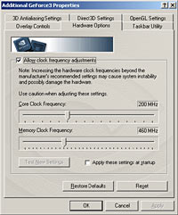 Overclocking controls