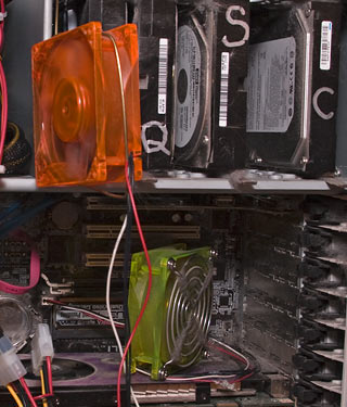 Jury-rigged PC cooling fans