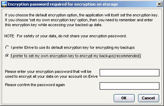 Entering an encryption key