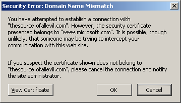 Domain Name Mismatch error