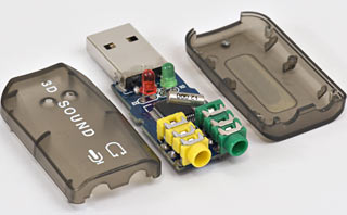 Cheap USB sound dongle in pieces
