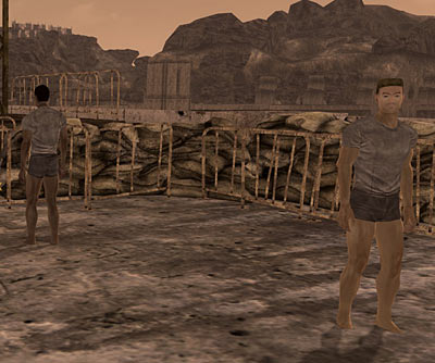 Soldiers in their underpants in Fallout New Vegas