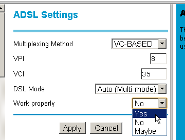 Implausible router settings