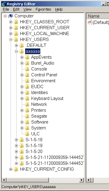 Importing a hive into the registry