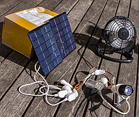 Solar USB electricity contraption