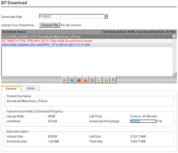 N5 BitTorrent interface