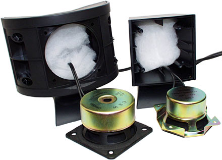 Inside of small speaker enclosures